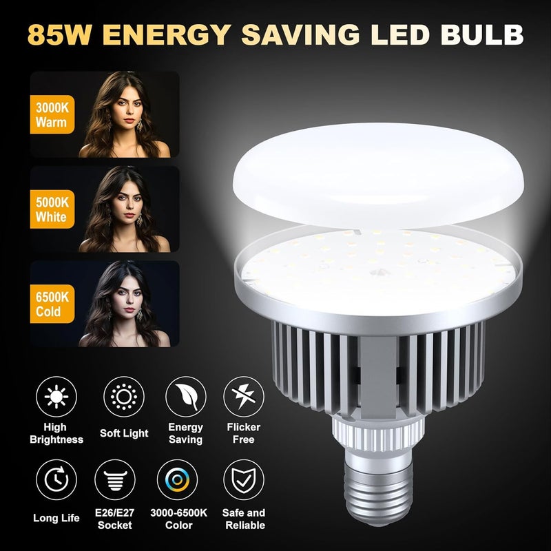 Lincostore Softbox Photography Lighting Kit 16'' x 16'' Professional Softbox Lighting Kit with 85W 3000-6500K LED Bulbs, Studio Lights for Photography/Video Recording/Live Streaming - Image 5